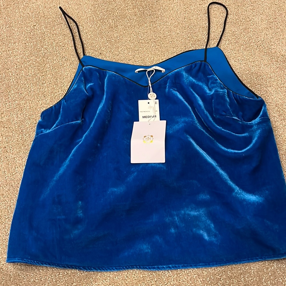 WAYF Blue Velvet Tank Top